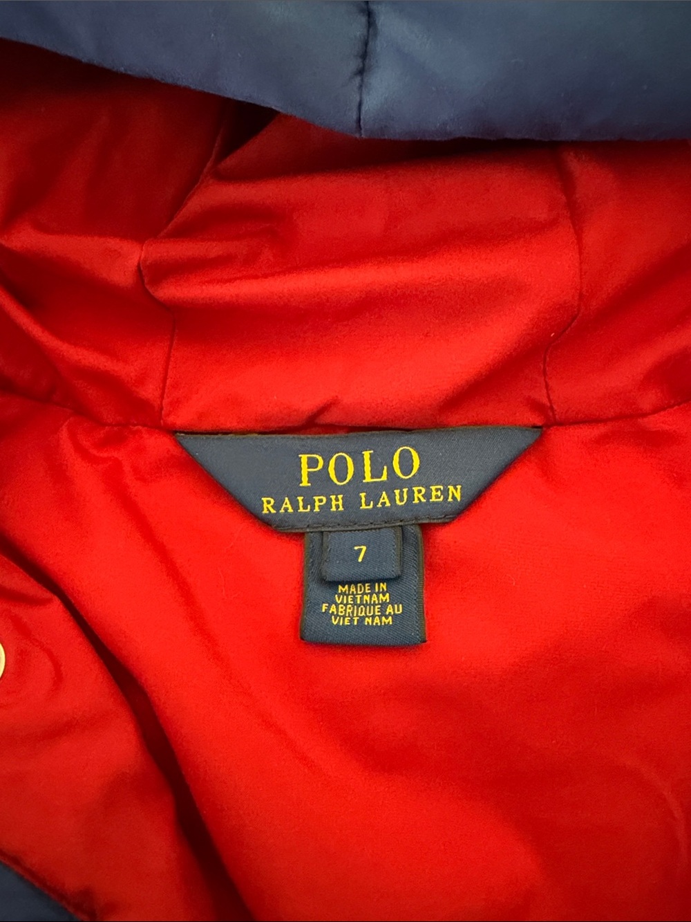 Polo by Ralph Lauren Kids Blue Puffer Jacket with Red Lining - Picture 2 of 5